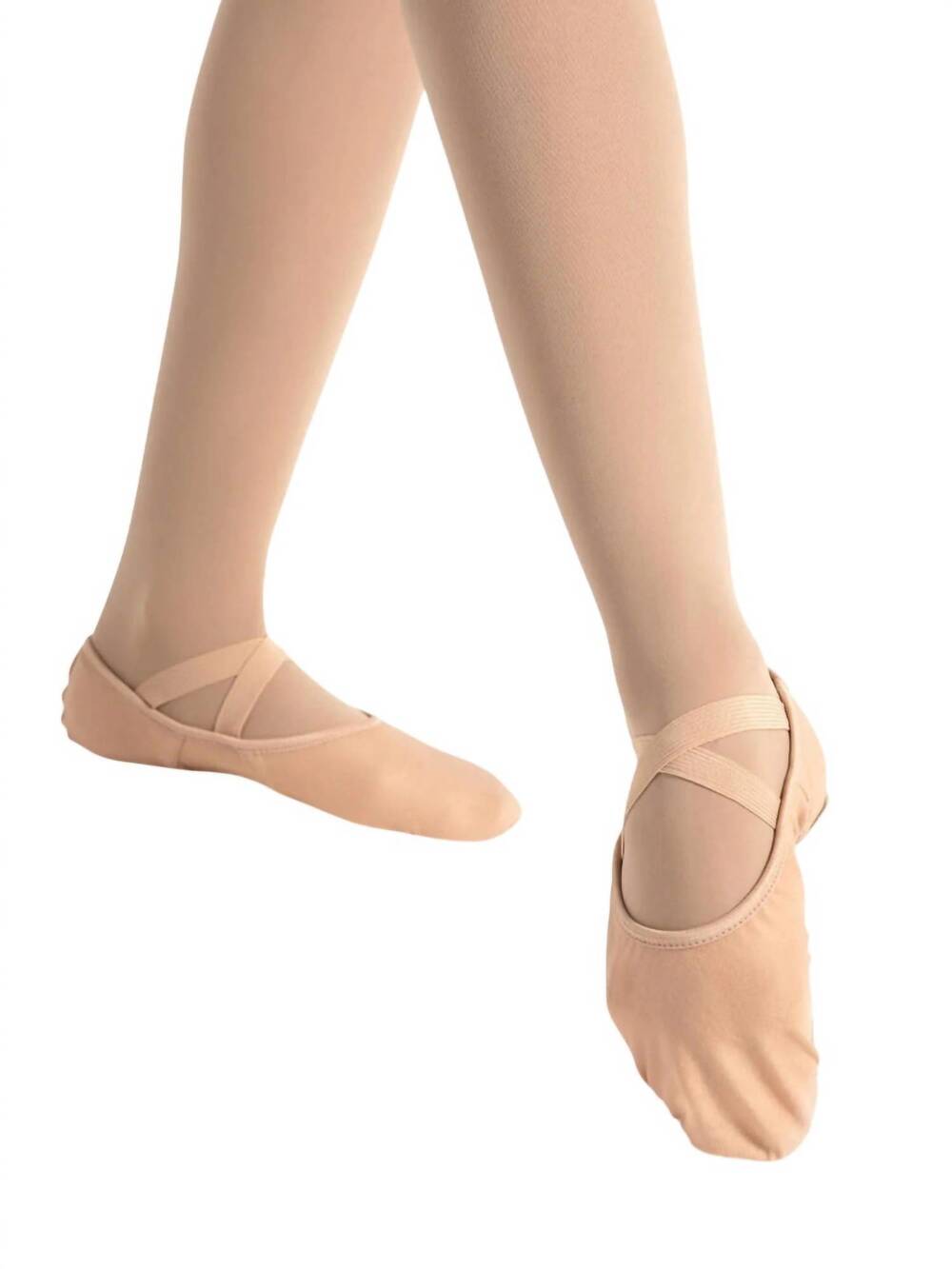 NEW CAPEZIO women's hanami canvas ballet shoe in nude